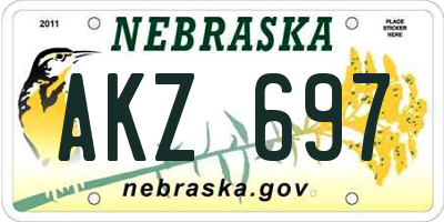 NE license plate AKZ697