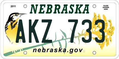 NE license plate AKZ733