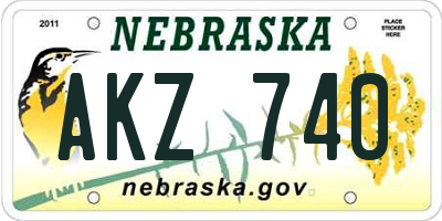 NE license plate AKZ740