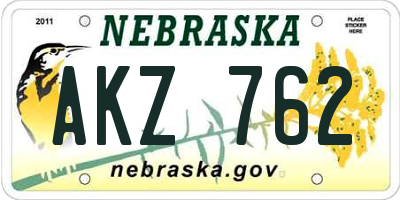 NE license plate AKZ762