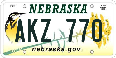 NE license plate AKZ770
