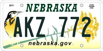NE license plate AKZ772
