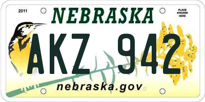 NE license plate AKZ942