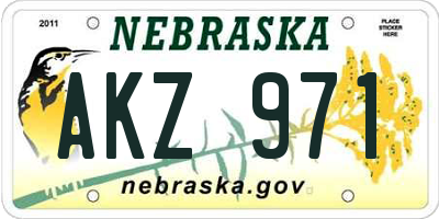 NE license plate AKZ971