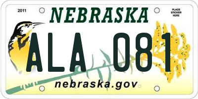NE license plate ALA081