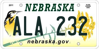NE license plate ALA232