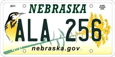 NE license plate ALA256