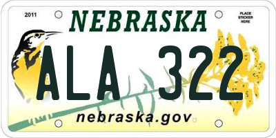NE license plate ALA322