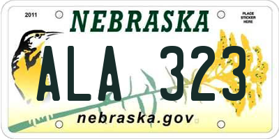 NE license plate ALA323