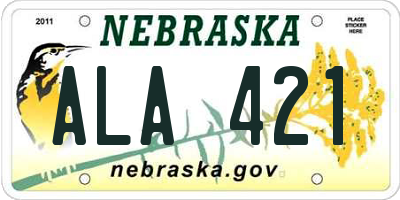 NE license plate ALA421