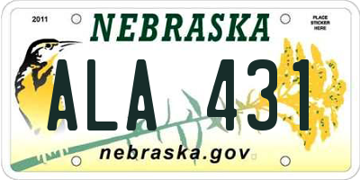 NE license plate ALA431