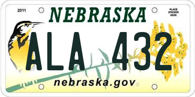 NE license plate ALA432