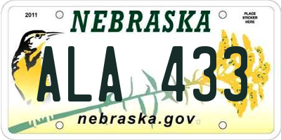 NE license plate ALA433