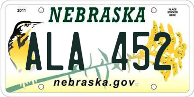 NE license plate ALA452