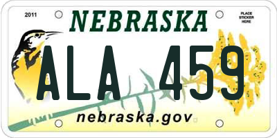 NE license plate ALA459