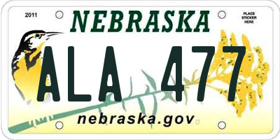 NE license plate ALA477