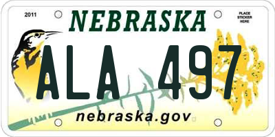 NE license plate ALA497