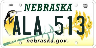 NE license plate ALA513