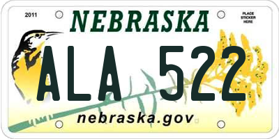 NE license plate ALA522