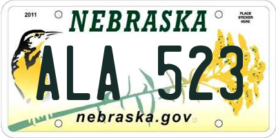 NE license plate ALA523