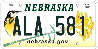 NE license plate ALA581