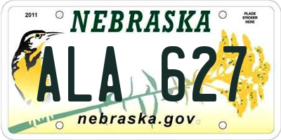 NE license plate ALA627
