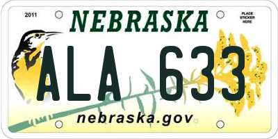 NE license plate ALA633