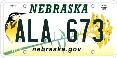 NE license plate ALA673