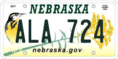 NE license plate ALA724