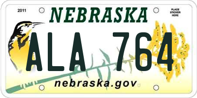 NE license plate ALA764