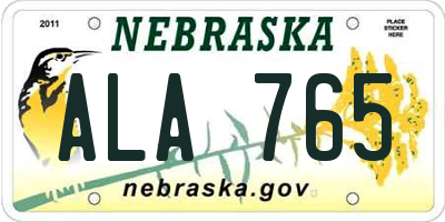 NE license plate ALA765