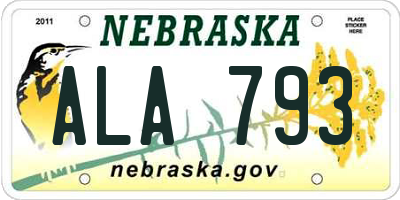 NE license plate ALA793