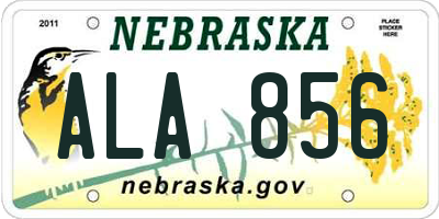 NE license plate ALA856