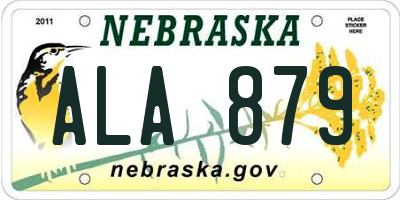 NE license plate ALA879