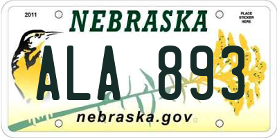 NE license plate ALA893
