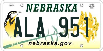 NE license plate ALA951