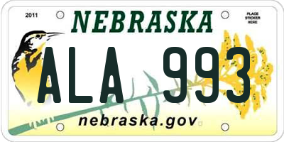 NE license plate ALA993