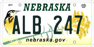 NE license plate ALB247