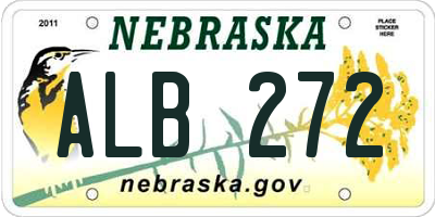 NE license plate ALB272