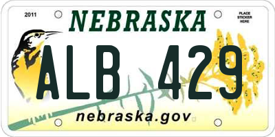 NE license plate ALB429