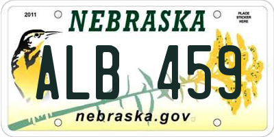 NE license plate ALB459