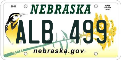 NE license plate ALB499