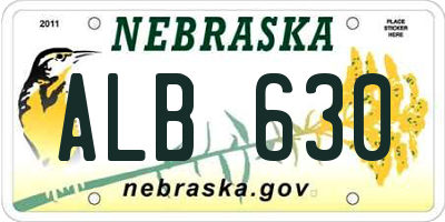 NE license plate ALB630