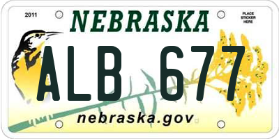 NE license plate ALB677