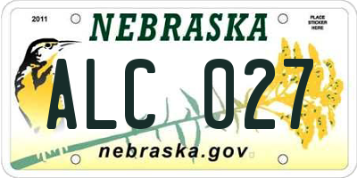 NE license plate ALC027