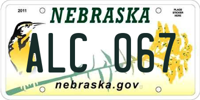 NE license plate ALC067