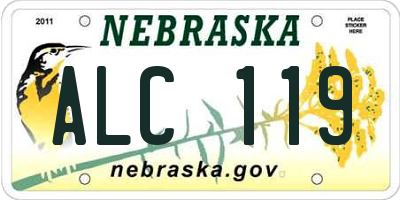 NE license plate ALC119