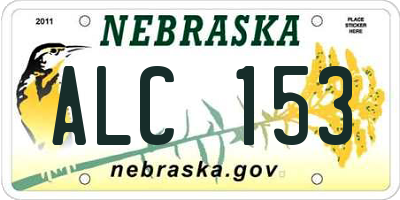 NE license plate ALC153