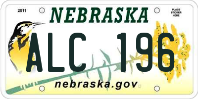NE license plate ALC196