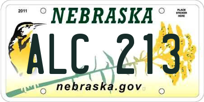 NE license plate ALC213